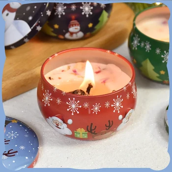 1db Karácsonyi aromaterápiás gyertyák hordozható karácsonyi aromaterápiás gyertyatartó Illatos gyertyatartó Ón üveg karácsonyi dekoráció