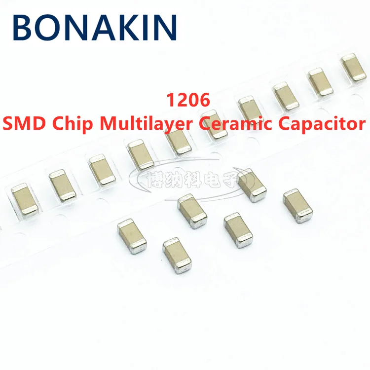 20DB 1206 1UF 50V 100V 200V 105K X7R 10% 3216 SMD chip többrétegű kerámia kondenzátor