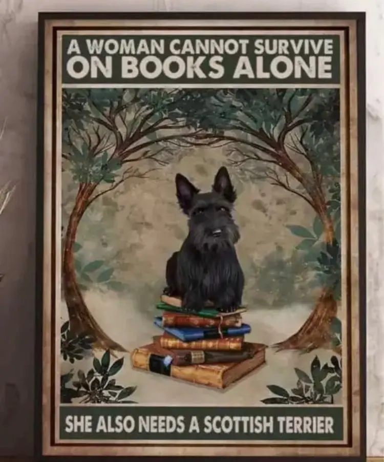 Fém ón jel kisállat fali dekoráció Skót terrier kutya mosoda függő jel alumínium tábla poszter