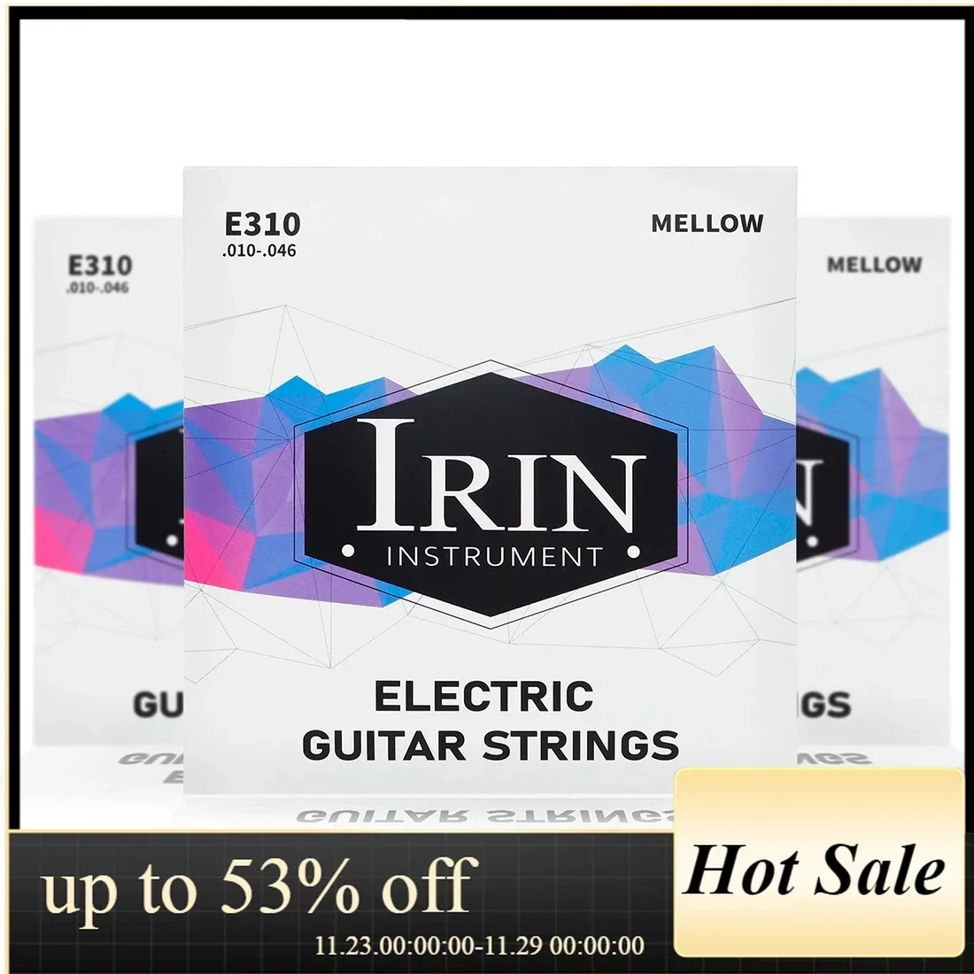 IRIN E310 elektromos gitárhúrok hatszögletű ötvözet Lágy gitárhúr Magas szénacél Maghuzal Elektromos gitár kiegészítők
