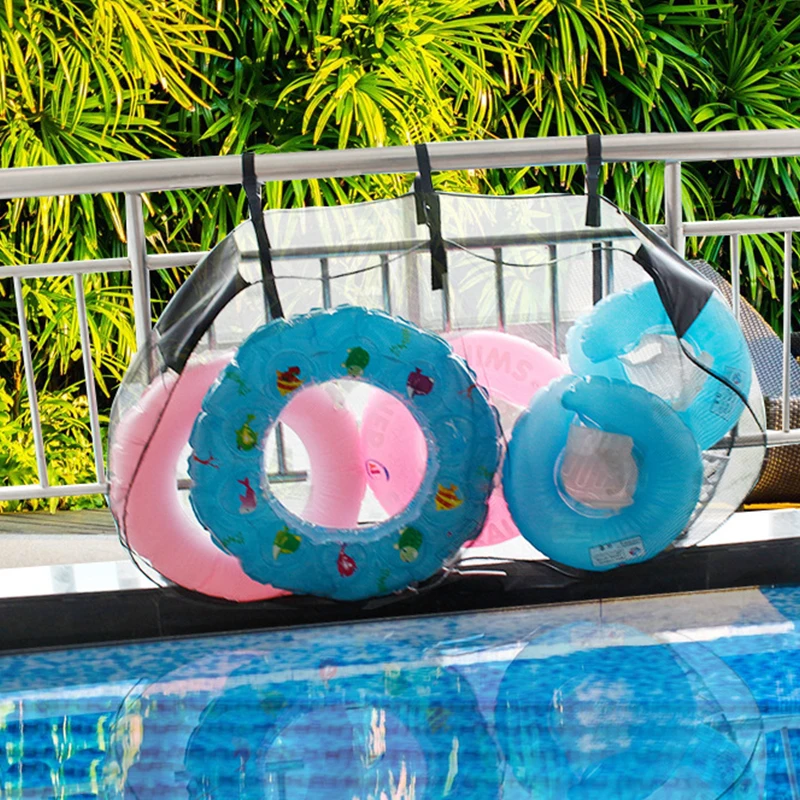Kültéri medence függő háló hordozható összecsukható úszó játék függő tároló hálóval Háztartási ruházat Szárított táska