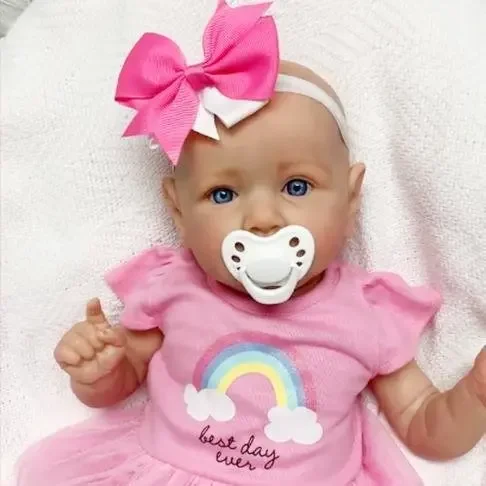 Reborn Baby Doll 22 hüvelykes élethű újszülött édes kislány súlyozott vinil újjászületett baba baba ajándékjáték gyerekeknek