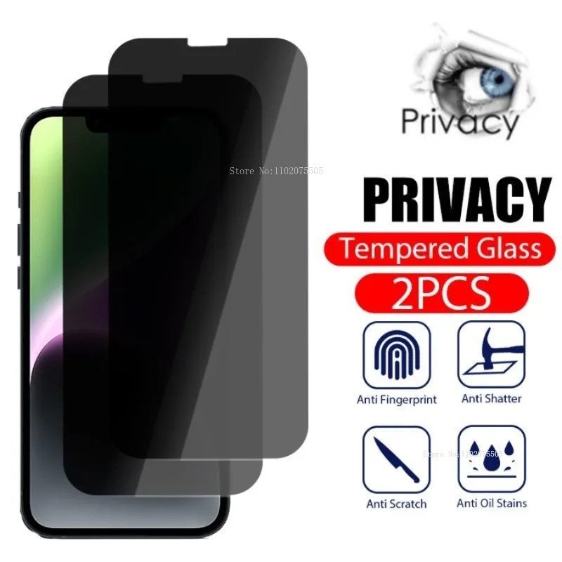 2Pcs adatvédelmi védőüveg iPhone 14 Pro Max 12 13 Mini 15 11 Pro képernyővédő fóliához iPhone 8-hoz 7Plus XS Max XR X üveg