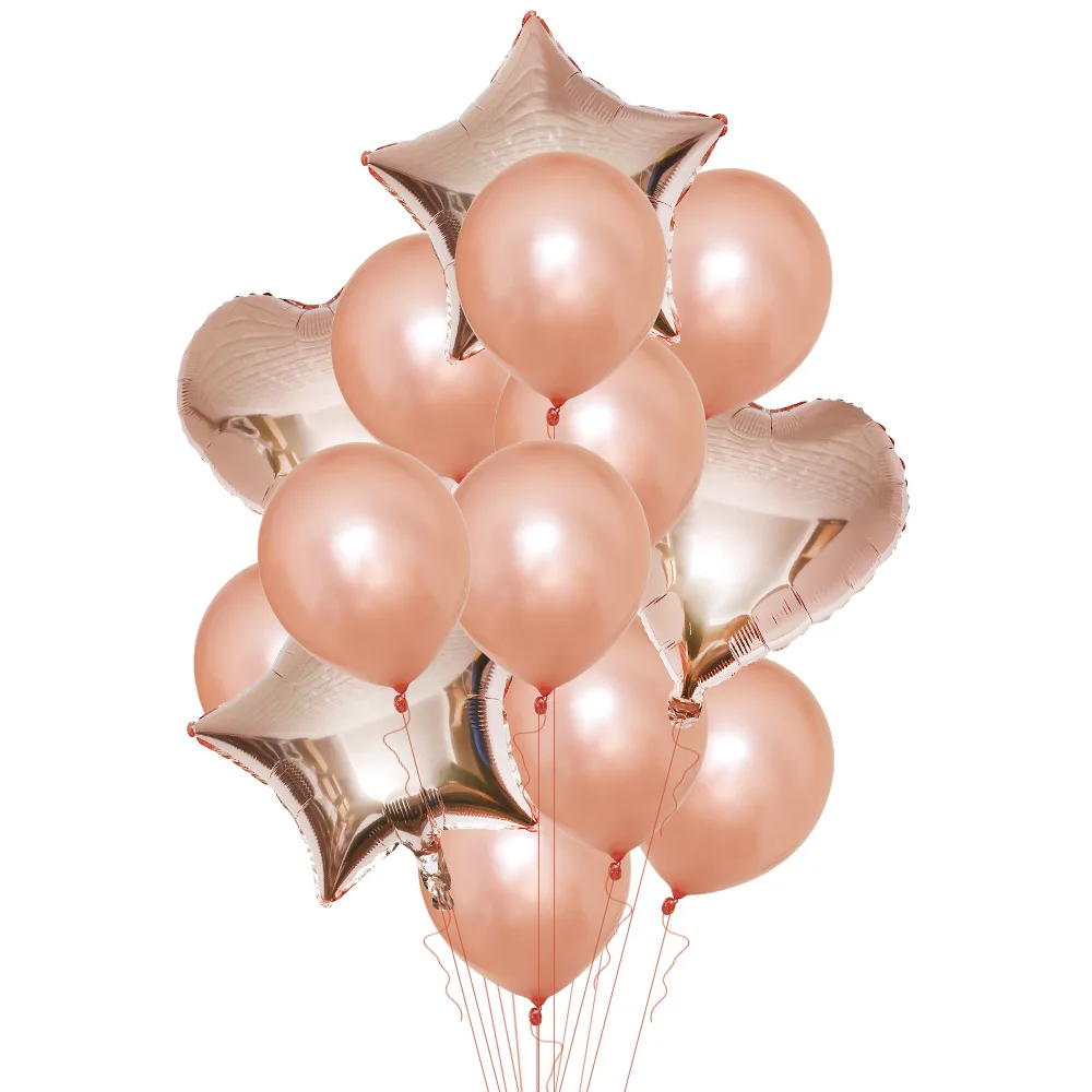 Kiváló minőségű rózsaarany latex fólia lufi készlet nagykereskedelmi léggömb készlet születésnapi esküvőre