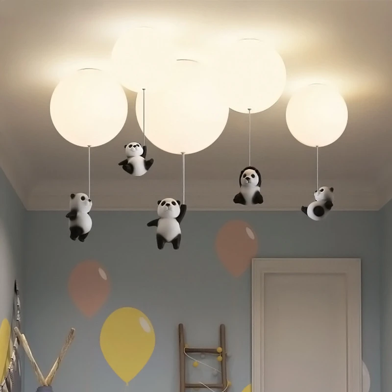 Gyerekszoba Panda dekoráció függő mennyezeti lámpák Modern kreatív LED ballon üveg világítás Étkező konyha Függő lámpák