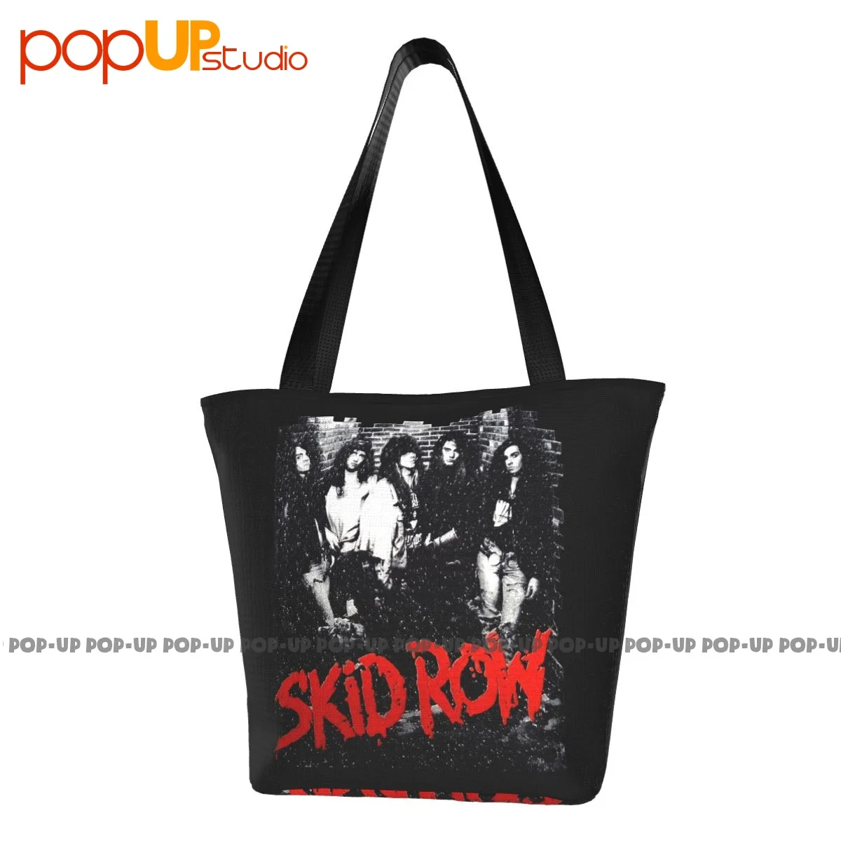 Skid Row Metal Rock Concert Tour 1989 Aranyos kézitáskák All-Match bevásárlótáska Válltáska