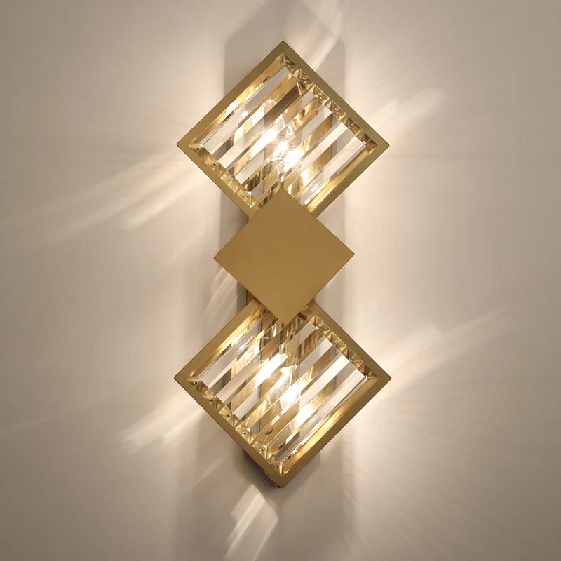 Luxus Led fali lámpák hálószobához Folyosó lépcsők Morden Crystal Sconces Light Nappali beltéri világítás otthoni Art deco