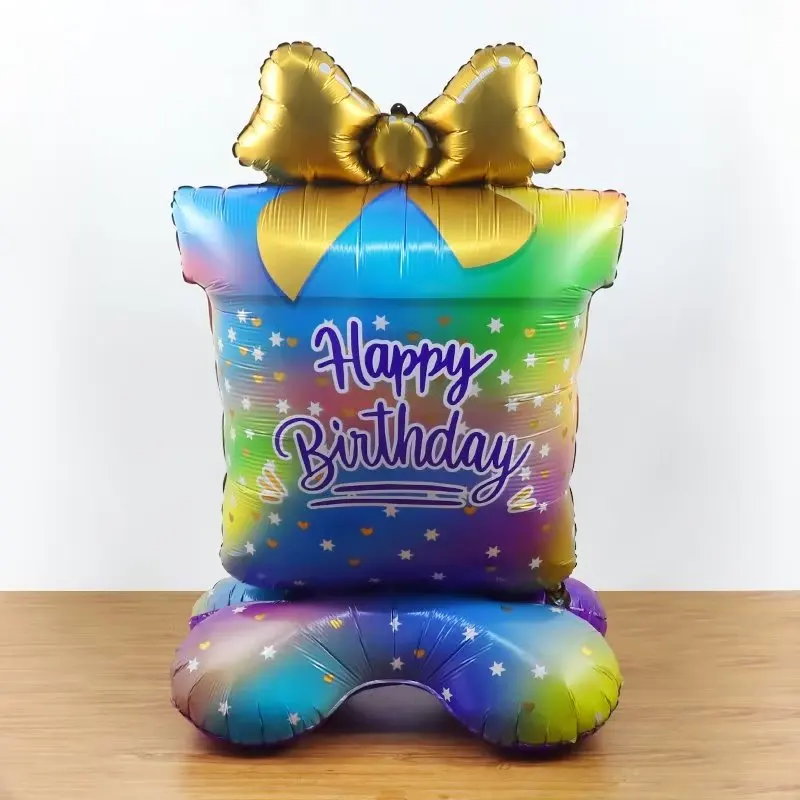 Lila kék por álló gyertya torta alumínium film ballon alap csésze torta baba születésnapi zsúr dekoráció babaváró Kellékek