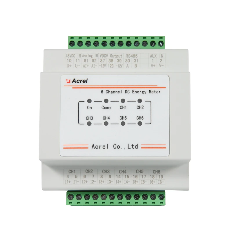 Acrel AMC16-DETT Din sínes többcsatornás DC digitális fogyasztásmérő Hall-érzékelővel párosítva a távközlési toronyállomáshoz
