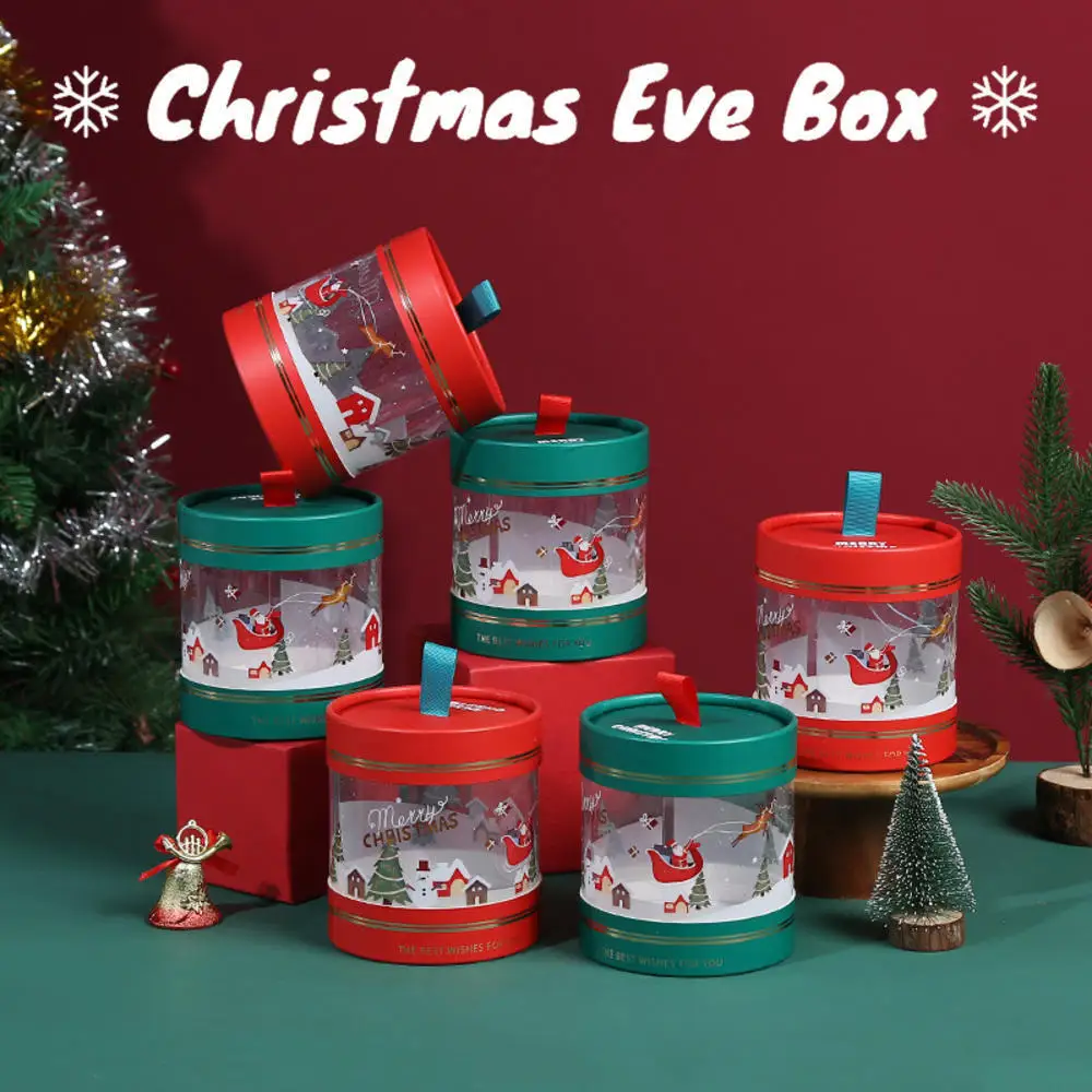Karácsonyi alma dobozok Nyitott ablak Átlátszó karácsony esti ajándékdobozok Cukorka kekszek Csokoládé csomagoló dobozok Ünnepi kellékek