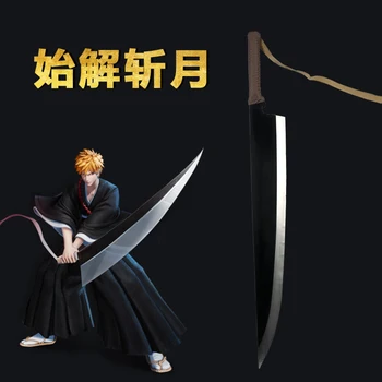 1:1 Anime Bleach kard Zanpakutou Kurosaki kard Fekete kés kellékek Ninja Katana kés Szamuráj kard fegyver biztonság PU 106cm