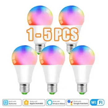 1-5PCS Homekit WIFI Smart Bulb E27 RGBCW szabályozható izzó 12W LED lámpa App / Voice / Timer vezérlés Siri Alexán keresztül Google Home