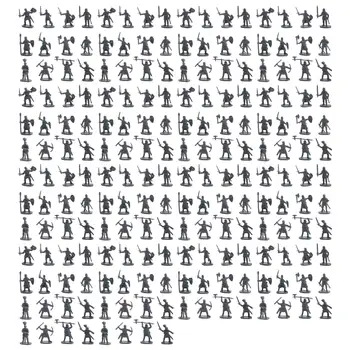 1:72 200/készlet Műanyag figurák Játék katonák Férfi kardforgató Akció DIY háborús jelenet játékok Szürke