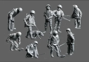1/72 Méretarányos öntött gyanta figura modell összeszerelő készlet története Katonai mini dioráma A snapperek (10 db) Összeszerelve és festetlenül