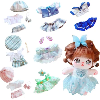 1 Készlet baba ruhák 20cm Idol babákhoz ruha kalap gyapjú hercegnő szövet öltöny ruha Babák kiegészítők Super Star pamut babához