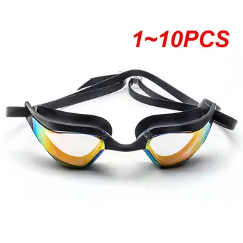 1 ~ 10DB Puha szilikon páramentesítő úszószemüveg Felnőtt galvanizált versenyszemüveg bevonat Professzionális búvárkodás