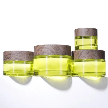 10/15/30/50g Újratölthető zöld palackok Travel arckrém lotion kozmetikai tartály üveg üres sminkes üveg