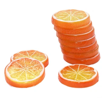 10 db hamis citromszelet műgyümölcs erősen szimulációs élethű modell otthoni parti dekorációhoz narancssárga