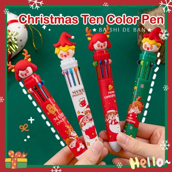 10 szín Karácsonyfa gél toll Aranyos Kawaii golyóstoll Tarka toll gyerekeknek Iskolai írásszerek Írószerek Iroda