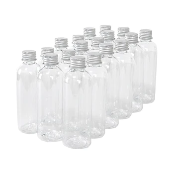 100ml Újrafelhasználható PET injekciós üvegek Átlátszó műanyag palackok Üres kozmetikai tartályok Testreszabott átlátszó tárolóedények 20db vagy 100Db
