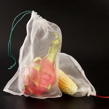 100Pcs kerti növény zöldség gyümölcs védő táska zsák fehér Anti madár nylon háló húzózsinór eszköz Set Fly Skynd kártevőirtó