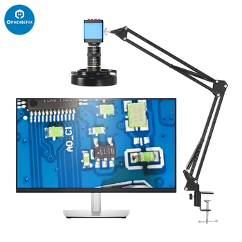 1080P VGA HDMI videó mikroszkóp kamera 8-50mm F1.4 nagy vizuális fix fókuszú zoom objektív PCB telefon javításhoz Ipari felügyelet