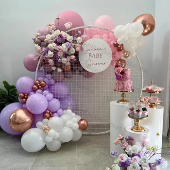 108db fehér rózsaszín lila füzér lufi készlet 5/10/18inch latex labda születésnapi esküvői évforduló party dekorációk Globos