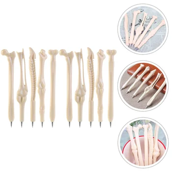 10db Diákok Csont tollak Újdonság Csont alakú tollak Dekoratív golyóstollak Tantermi kiegészítők Vegyes stílus