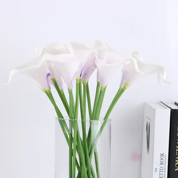 10Db mesterséges calla liliom hamis virág otthoni dekorációhoz esküvői menyasszonyi csokor otthoni asztali virágcsokor többszínű dekoráció