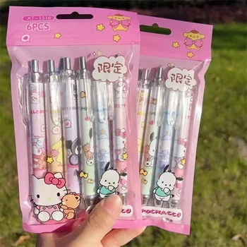 12-36db Sanrio gél toll rajzfilm Kuromi Hello Kitty diákok írószer tollak 0.5 fekete gyorsan száradó iskola gyerekíró irodai toll