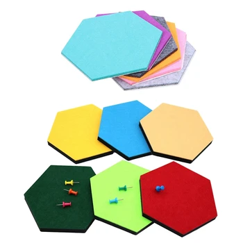 12 csomag Hatszögletű filctábla Öntapadós értesítő Emlékeztető fotó parafa táblák színes habfal dekoratív csempe 6 gombostűvel