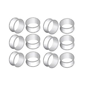 12 db ezüst dob alakú gyöngy oldalszalvéta gyűrűk finom szerviette csatok