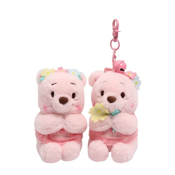 12cm Disney plüss játékok Fantasy Sakura Winnie Bear medáltáska kiegészítők Kulcstartó táska Autó medál Valentin-napi ajándék