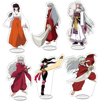16CM Anime Inuyasha figura játék Sesshoumaru Miroku Kikyou állvány figurák Higurashi Kagome akril modell játékok ajándék barátoknak