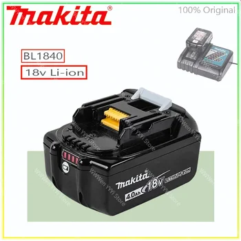 18V 4.0Ah Makita Original LED lítium-ion cserével LXT BL1860B BL1850 Makita újratölthető szerszámgép akkumulátor 4000mAh