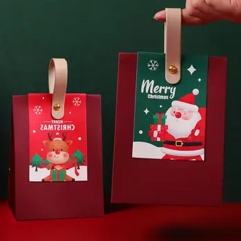 1db karácsonyi ajándékdoboz Mikulás cukorka Dragee doboz Boldog karácsonyt csomagolás újévi ajándéktáska 2024 Karácsonyi csomagolódoboz