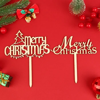 1Pc 2024 Boldog Karácsonyt Tortafeltét, Fenyőgyümölcs téma, Fa dekoráció, Sütés, Torta, Karácsonyi kellékek Plug-in