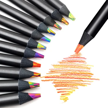 1Pc 8 szín színátmenetes szivárvány ceruzák Jumbo-színű ceruzák Tarka Rajz Színezés Vázlatkészítés Véletlenszerű