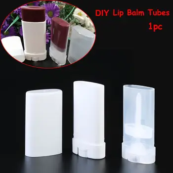 1PC Fehér átlátszó rúzscső ovális kozmetikai tartályok Üres ajakbalzsam utazópalack Izzadásgátló testillatos üveg