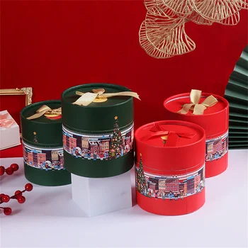 1Pc karácsonyi cukorka doboz Szenteste alma ajándékcsomagoló doboz Mousse karácsonyi torta desszert dobozok Karácsonyi dekorációs kellékek