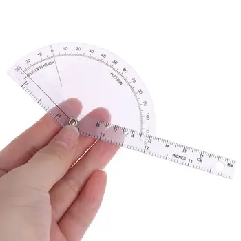1Pcs műanyag átlátszó orvosi ujj goniométer szögmérő szögmérő vonalzó gerincvonalzó professzionális többvonalos tartós hordozható