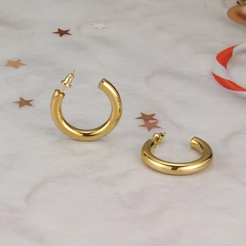 1Pár/2db charm karika fülbevaló fülbevaló nőknek Arany ezüst színű rozsdamentes acél kerek kör alakú Pendientes ékszer kiegészítők