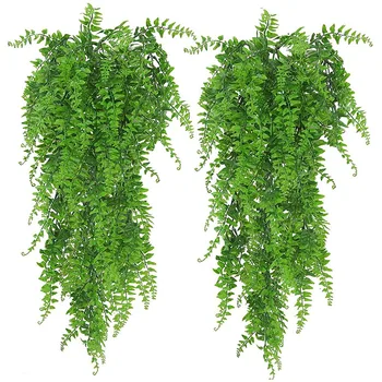 2 csomag Mesterséges függő növények Hamis borostyánlevelek fali dekoráció beltéri kültéri, zöld lakberendezéshez Műszőlő