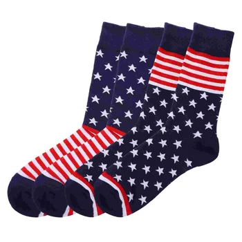 2 pár Amerikai zászló Férfi zokni Divat pamutharisnya Cső Őszi és téli ember