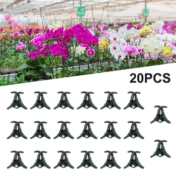 20/50/100PCS Növényi klipek 2*1*1.5cm Phalaenopsis klipek oltásához Kert sötétzöld kert Kültéri élet Kiegészítő eszközök