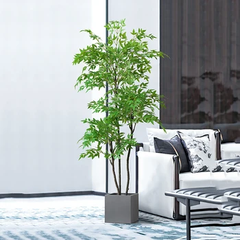 200cm Nagy mesterséges növények Műanyag Nandina fa Hamis trópusi pálmalevelek Bambuszfa otthoni kerthez Bolt Party dekoráció