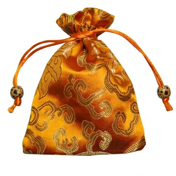 2021 Kínai hagyományos virágbrokát táskák 11x14cm húzózsinóros zsebtáska esküvői cukorka Jewlery csomagoló táska csomagtartók tasak