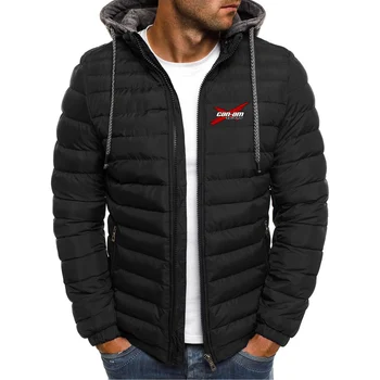 2023 Can Am Team Spyder mintás pamut cipzáras kabát férfi hosszú ujjú felsőruházat meleg haradzsuku kabátok 7 színes párnázott vastag kapucnis pulóver