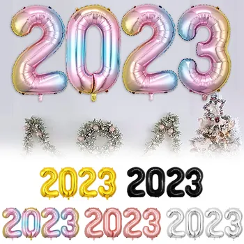 2023 Digitális léggömbök Party lufikészlet Karácsonykert gyepdíszek Díszléggömbök Újév 2022 Navidad díszek