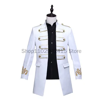 2023 Férfi vintage katonai tunika hosszú kabát kabát Középkori cosplay jelmez Gótikus férfi öltöny kabát Blézerek parti esküvőre